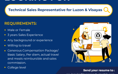 Ready for a career adventure? We’re searching for a Technical Sales Representative for Luzon and Visayas!